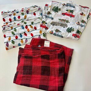 Little unicorn bundle of 3 holiday christmas swaddles